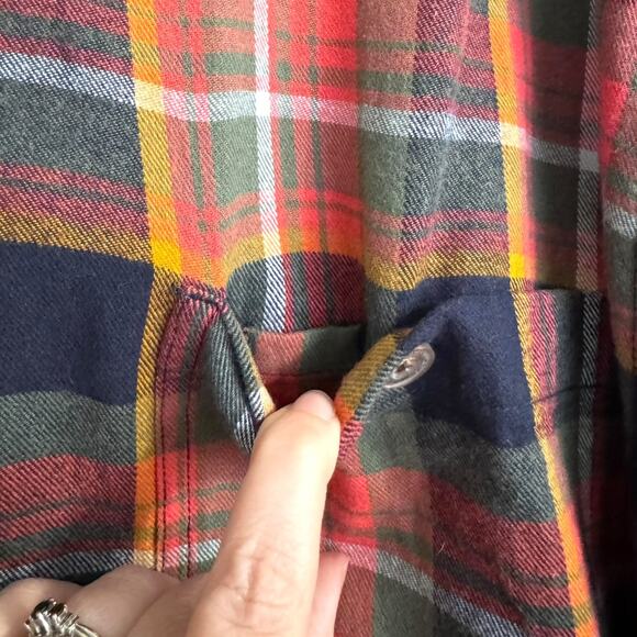 Duluth Trading Co Orange Free Swingin' Flannel Relaxed Fit Shirt Men's Size 3XLT - Picture 8 of 10